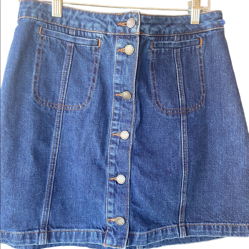 Topshop moto 25 denim skirt short mini blue cotton
